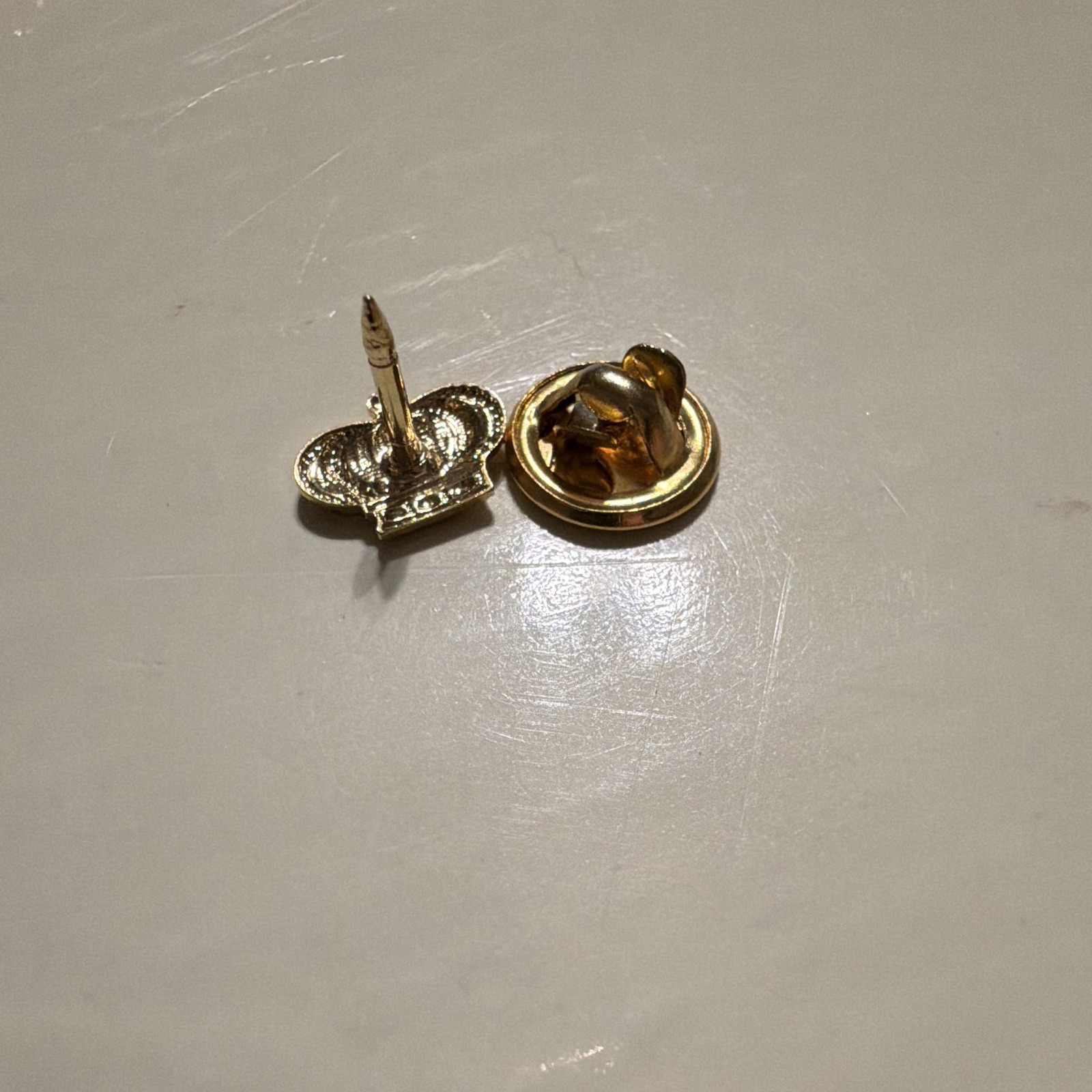 Gold Tone Crown Religious Metal Lapel Pin Tie Tack, Acts 1:8 “Witnesses”