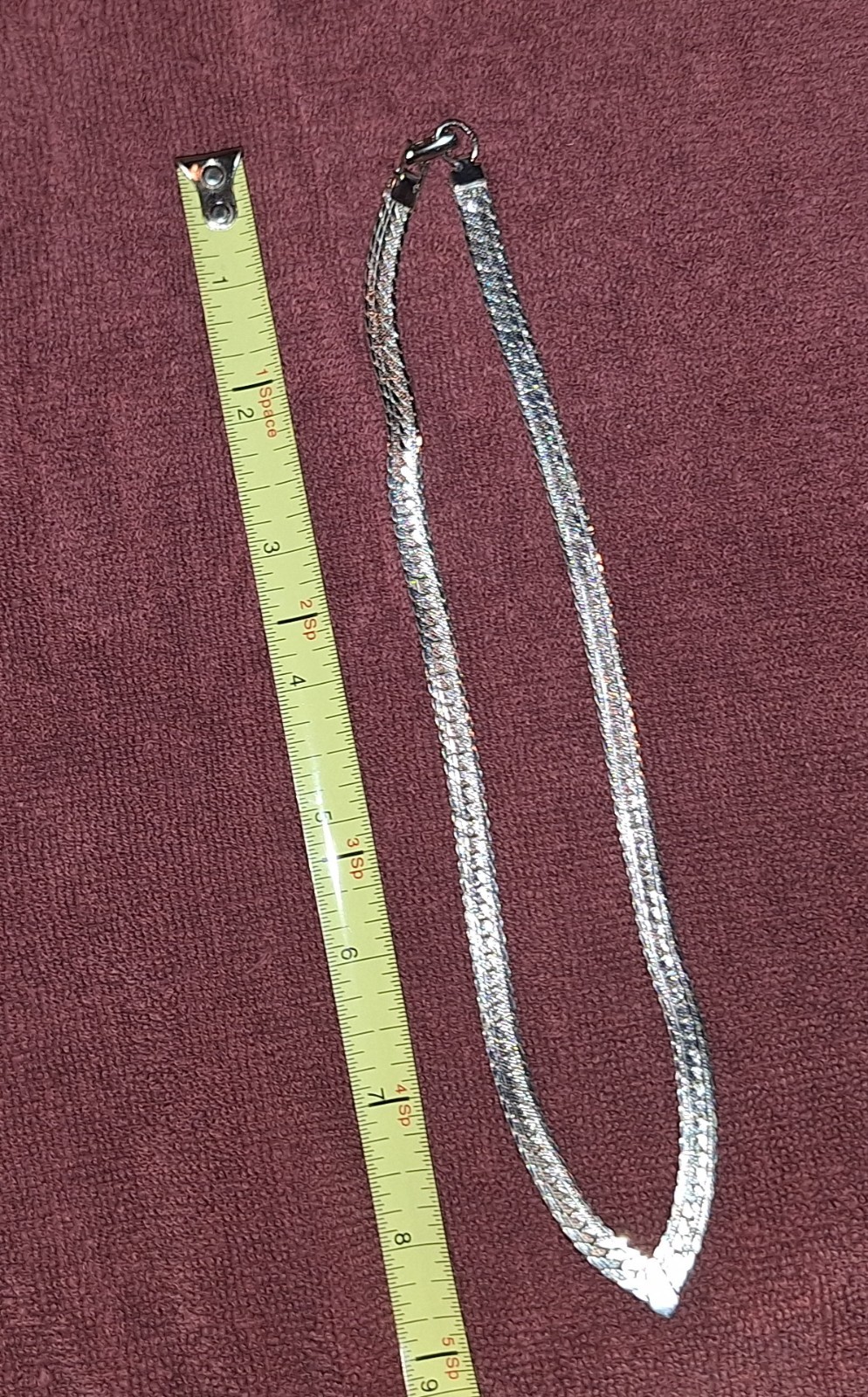 Napier Vintage Necklace V Chain Herringbone approx 16” Silver tone