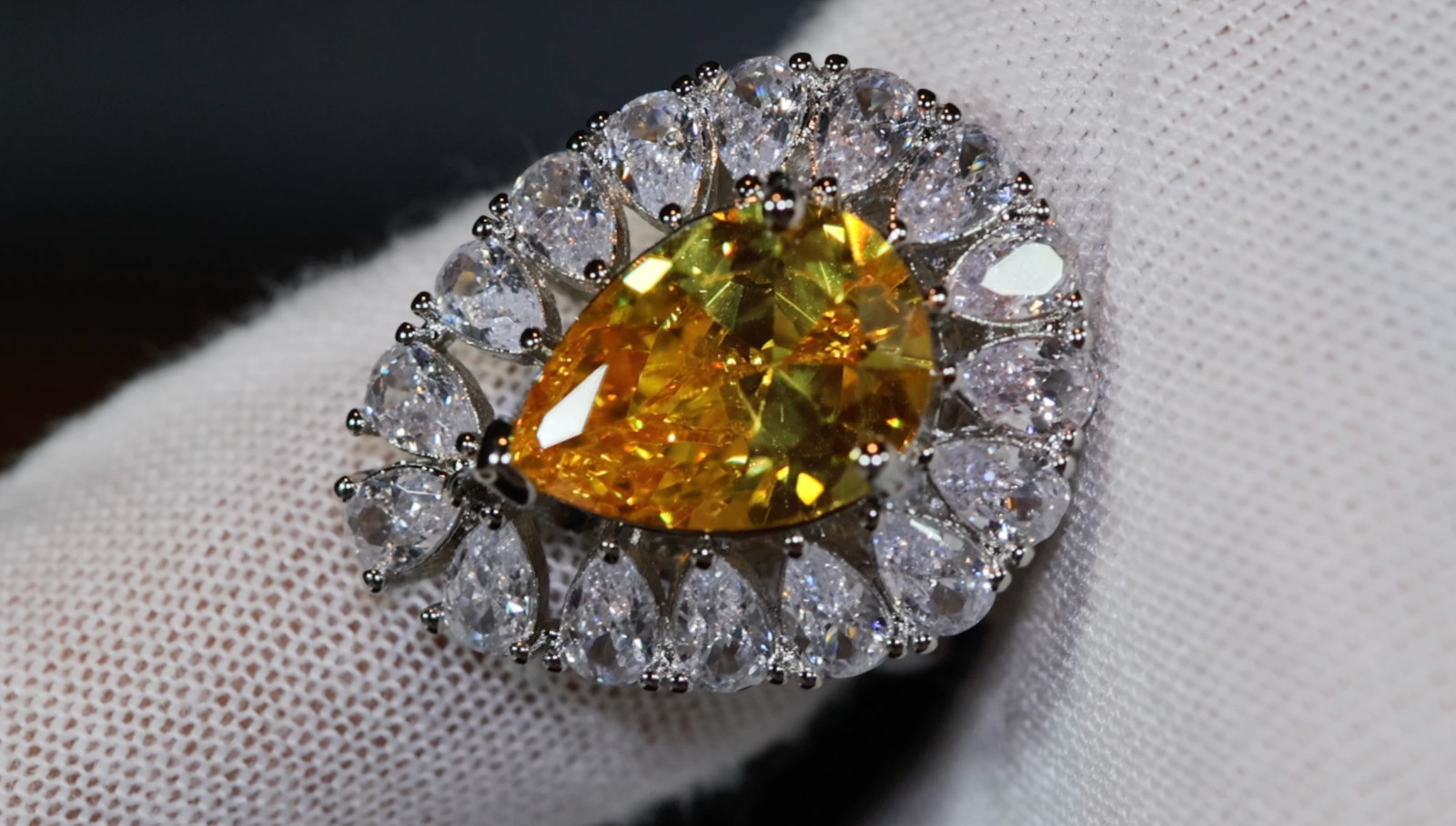 Yellow Diamond Ring, Yellow Simulated Diamond Ring, Yellow Engagement Ring