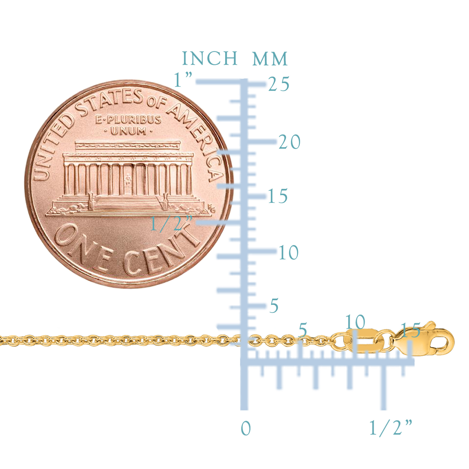 14K Yellow Gold Forsantina Chain, Width 1.5mm
