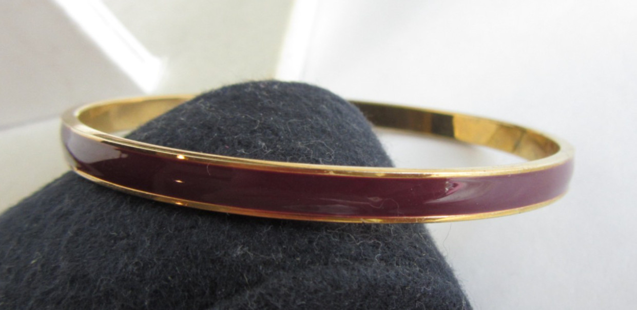 J. Crew dark brown enameled gold tone bangle bracelet