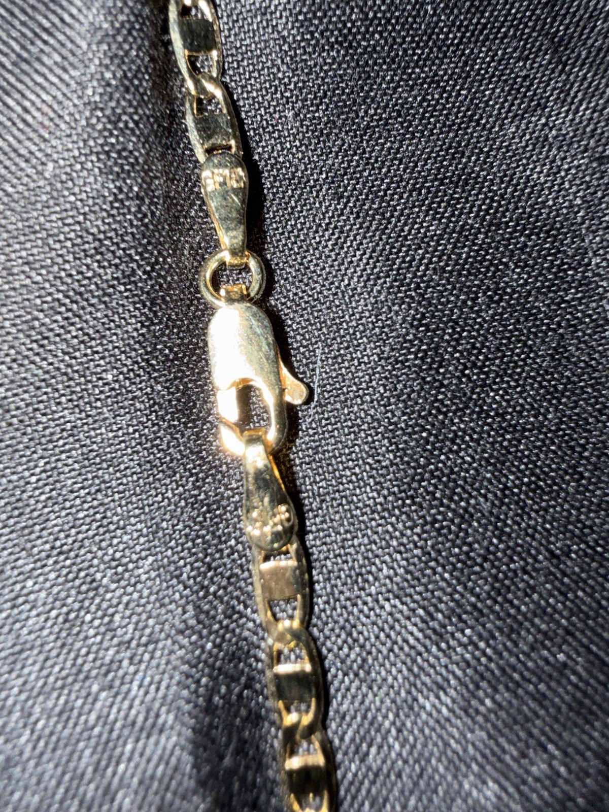 Stamped 18k Gold Filled Valentino Necklace Lobster Clasp. 20” Long- 2mm Wide