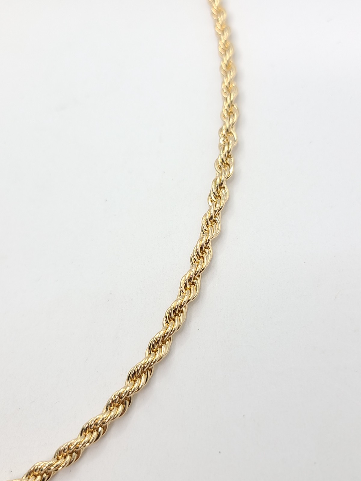 Antropologie 3.5mm Braided Chain Necklace Gold Plated 16″+3″