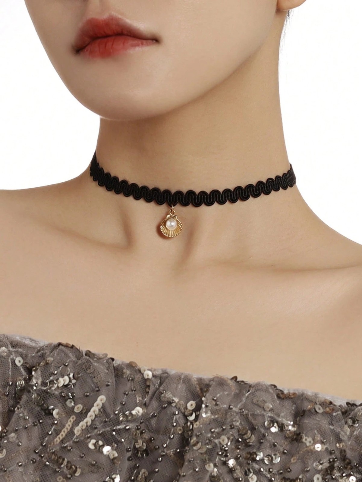 5PC Choker Necklace Set Black Velvet Classic Women Chain Collar Lace Stretchy US