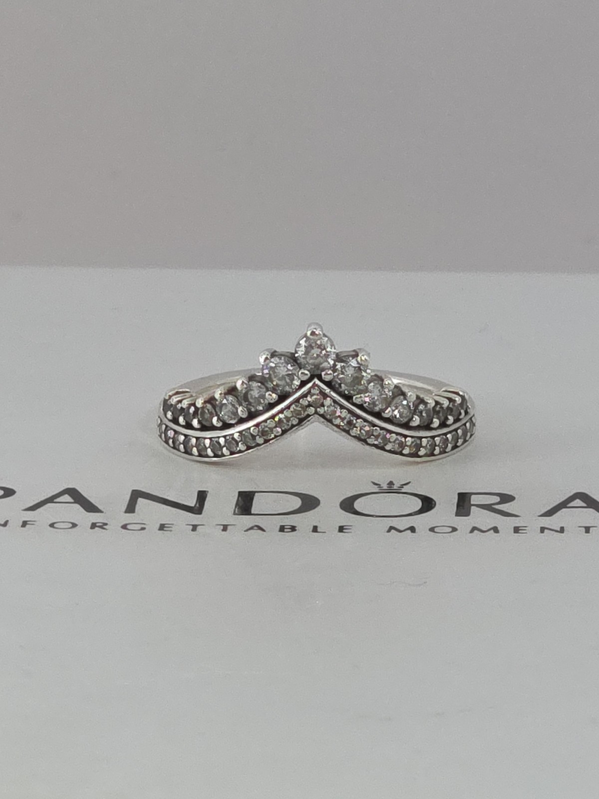 Pandora Sterling Silver Princess Wish Ring US 6.0 EU 52 #197736CZ