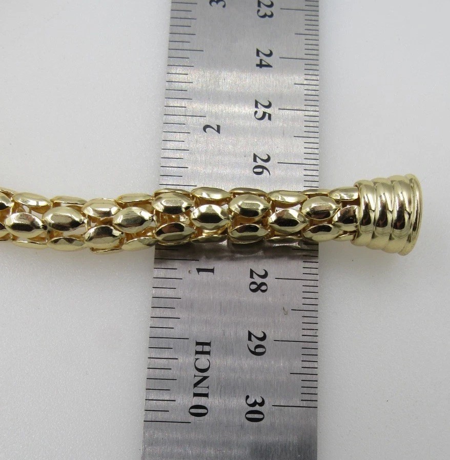 Gorgeous High End Look Gold Tone Mesh 18″ Necklace Magnetic Clasp A6