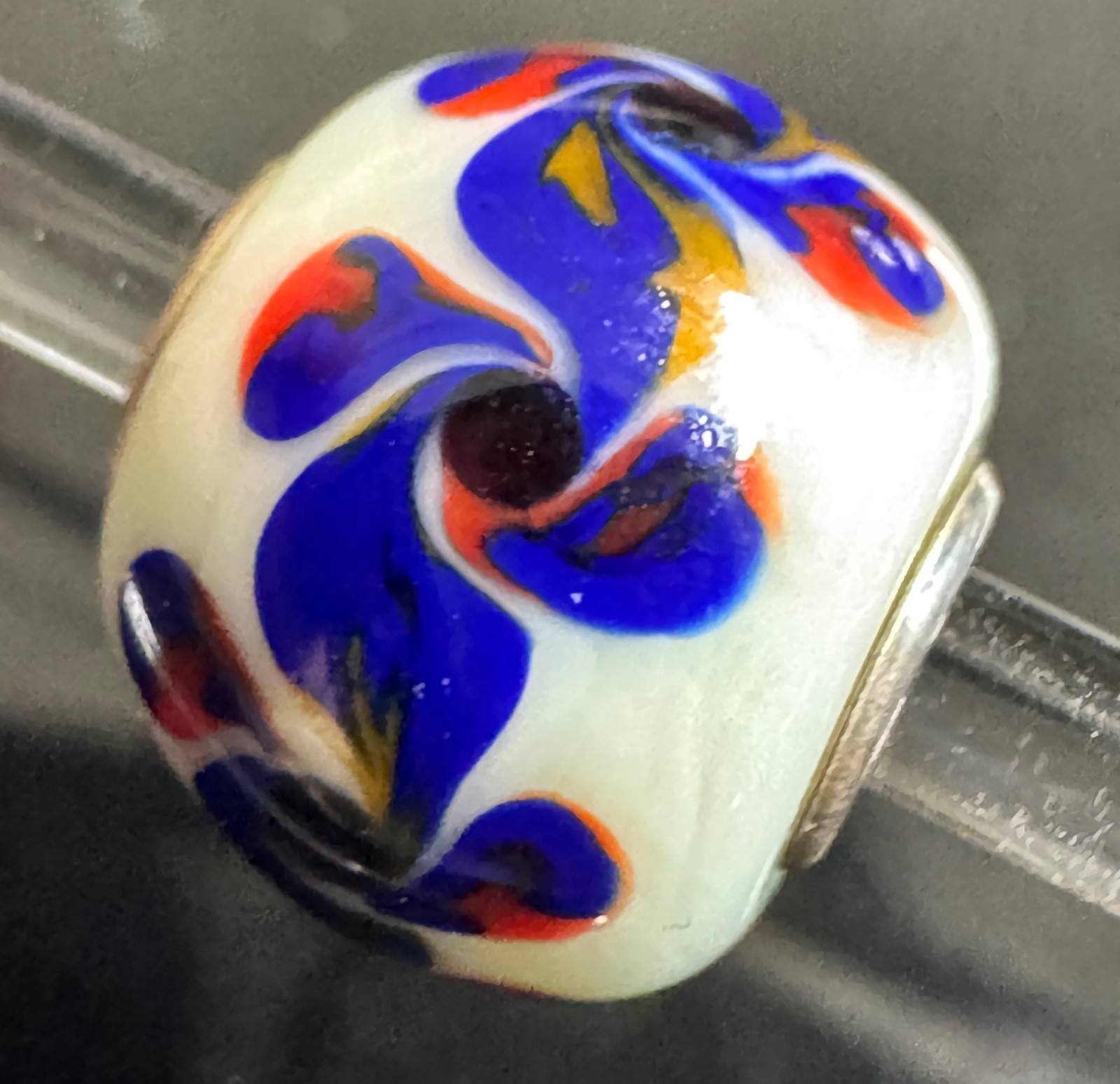 Trollbeads WHITE Base MINI BARREL BEAD
