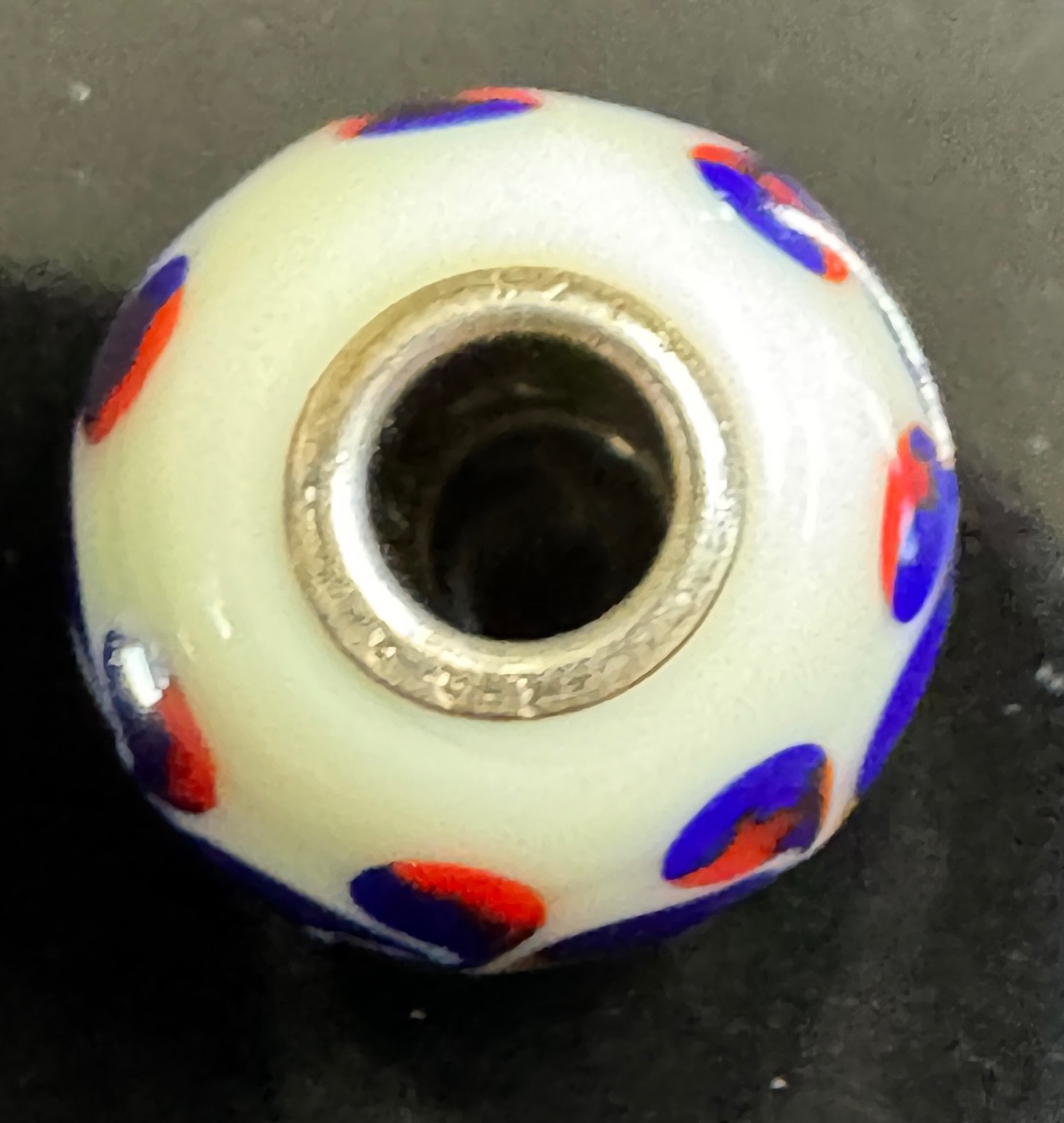 Trollbeads WHITE Base MINI BARREL BEAD