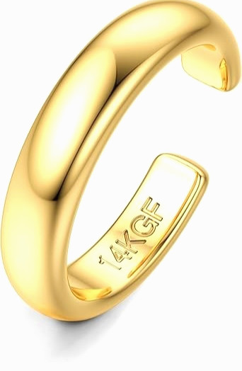 14K Gold Filled Toe Rings Adjustable Toe Ring for Women Thin Toe Rings Open Band