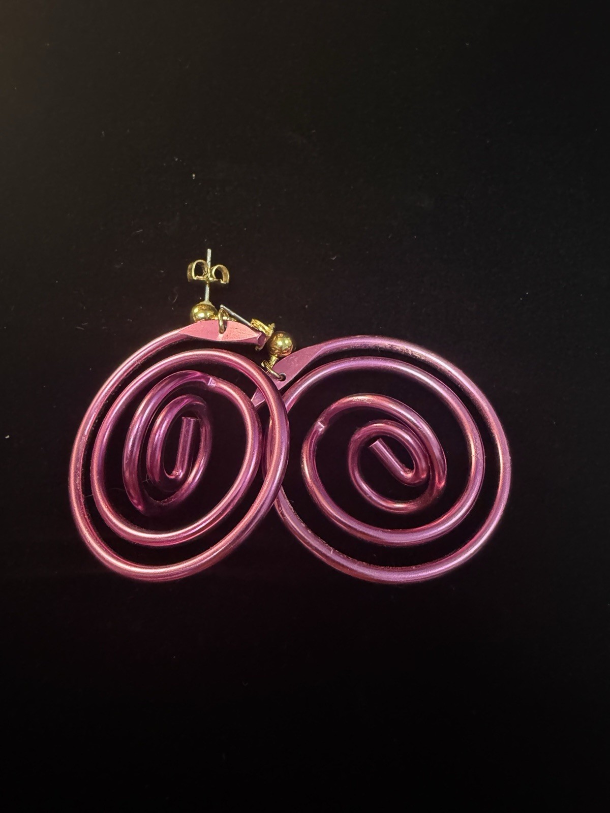 Vintage Avon Metallic Spiral Earrings, Pierced