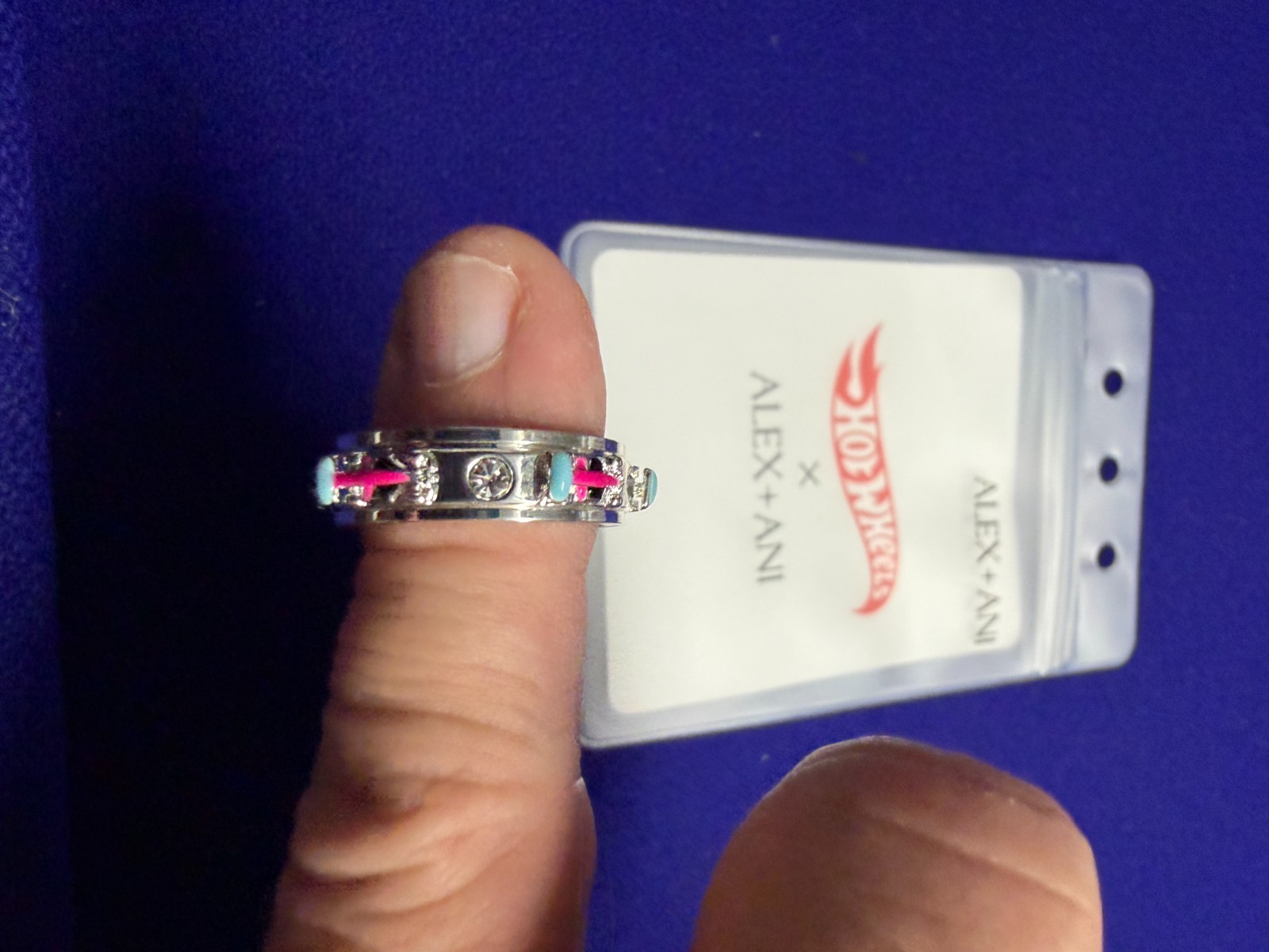 Alex And Ani Hot Wheels Fidget Ring Size 7 With Spinning Band NEW