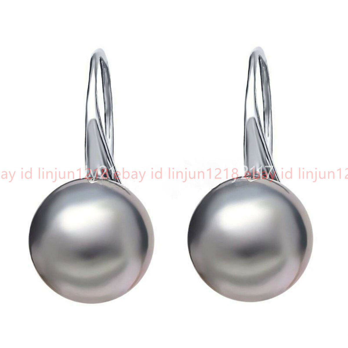 Natural 4 Colors 10/12/14mm Tahitian South Sea Shell Pearl Silver Hook Earrings