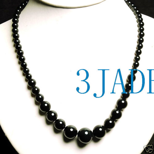 Elegant 17 3/4″ Black Onyx Beads Necklace