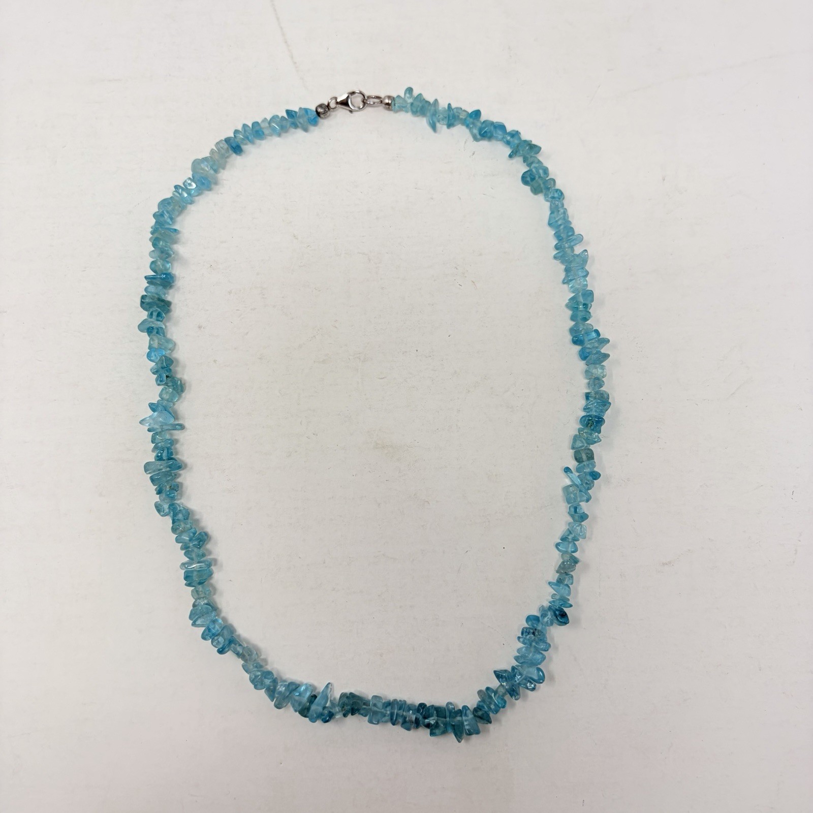 Shop LC Madagascar Paraiba Apatite Chip Necklace 20in Long Sterling Silver 5276