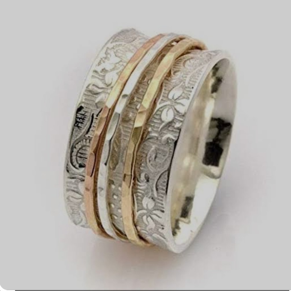 Beautiful 925 Sterling Silver Spinner Ring Handmade Jewelry Gift For her B-21