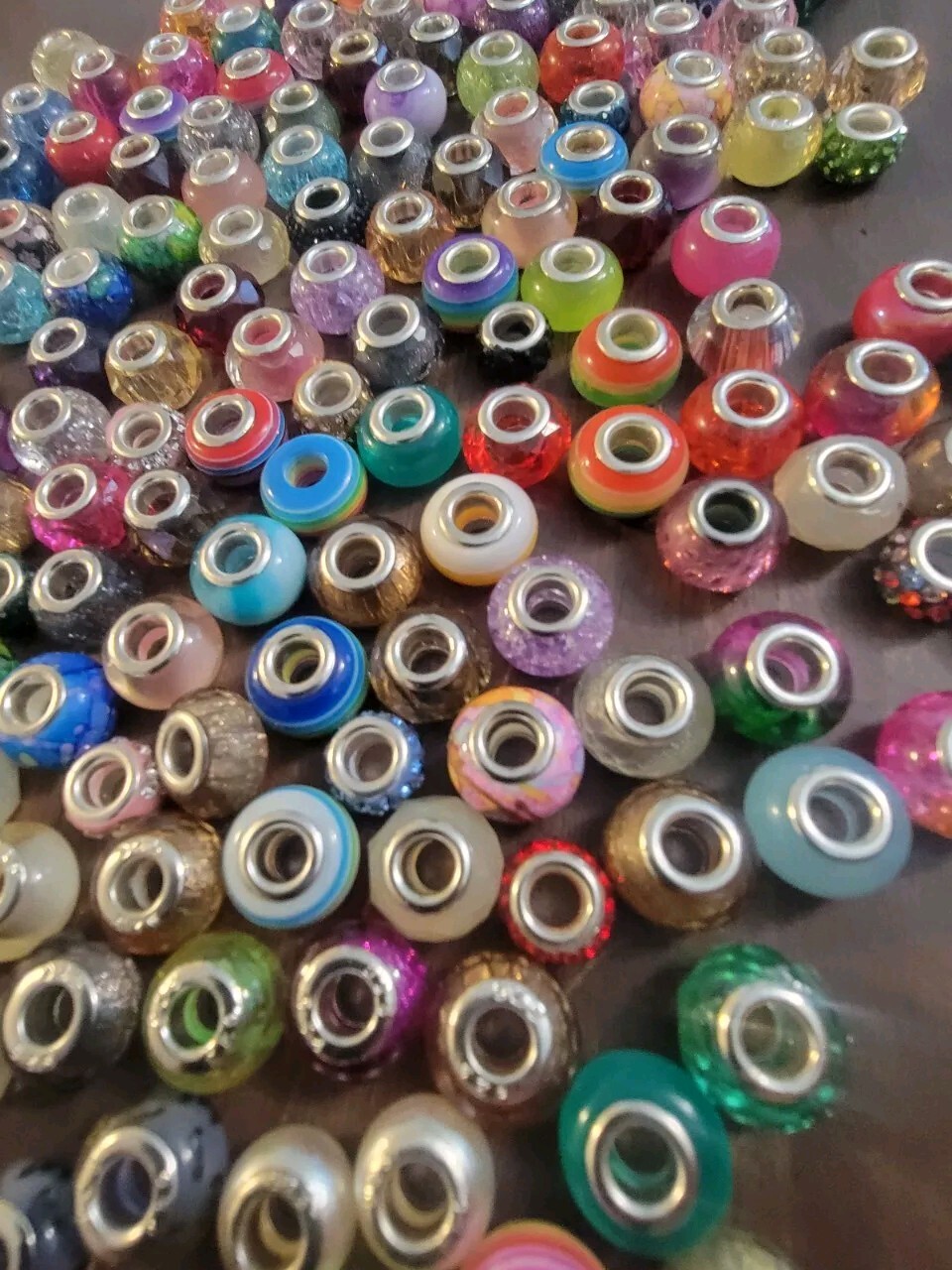 Lot Of 25 Beads/Charms For Necklaces Bracelets Various Colors