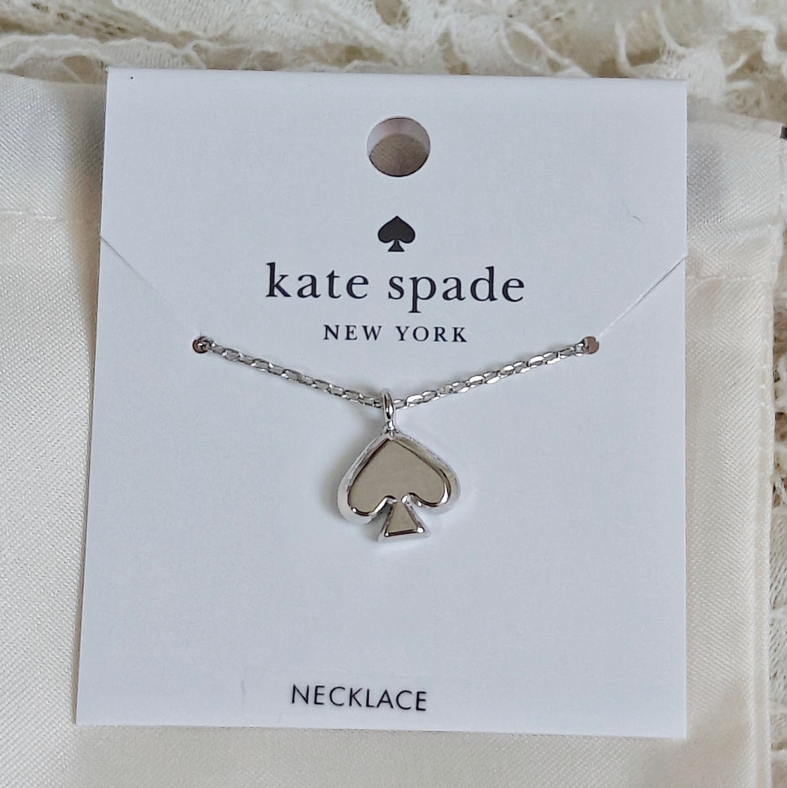 KATE SPADE Everyday Spade Mini Pendant/Necklace Silver O0RU3070 $59