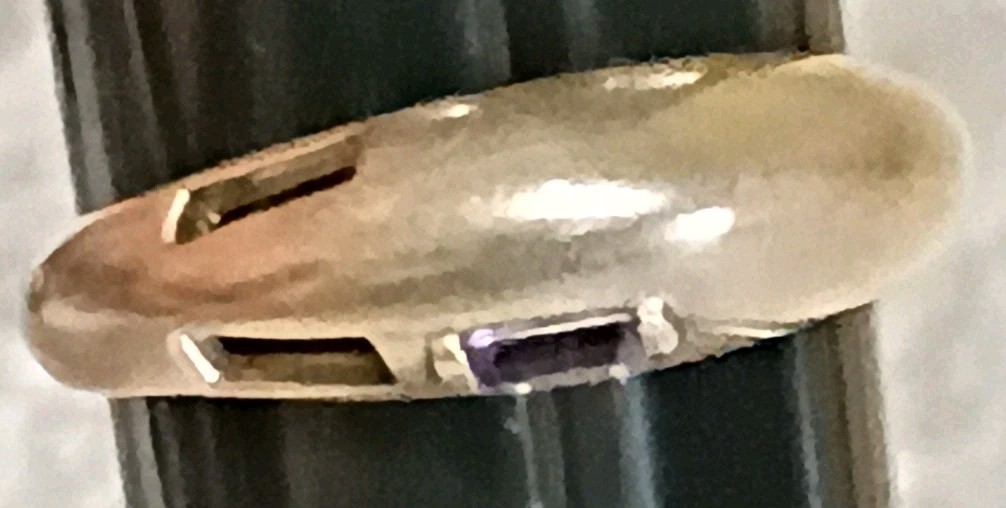 Sterling Silver Ring With Baguette Cut Amethyst Size 10***0055 A6
