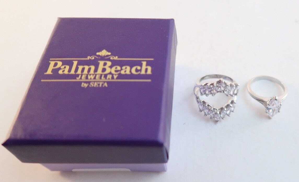 Palm Beach Jewelry Women’s Rings by Seta Stones Inset – Size 8