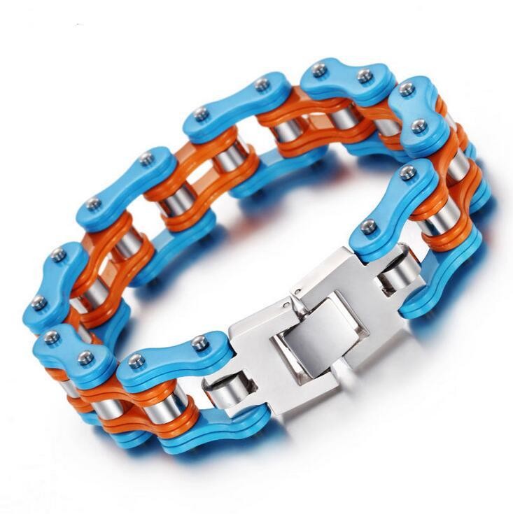 Mens Bracelets Biaker Motorcycle Chain Link Bracelet Punk Stainless Steel Gift