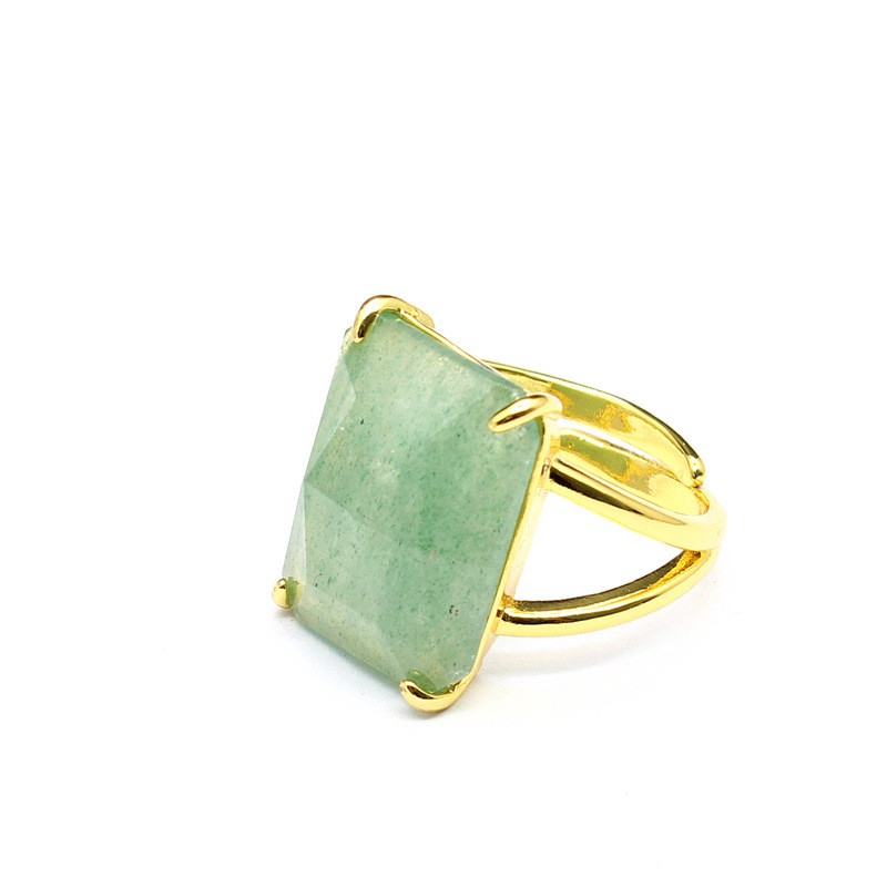 Rectangular Crystal Ring Fashion Healing Gemstone Ring for Women Jewelry Gifts