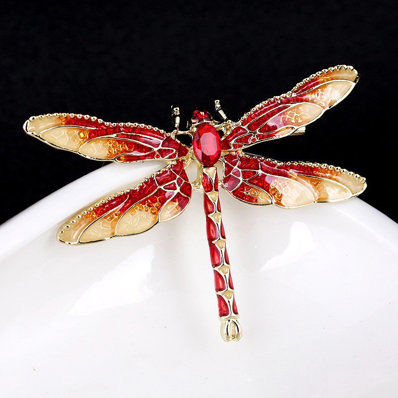 Crystal Vintage Dragonfly Brooch Insect Brooches for Women Pins Jewelry