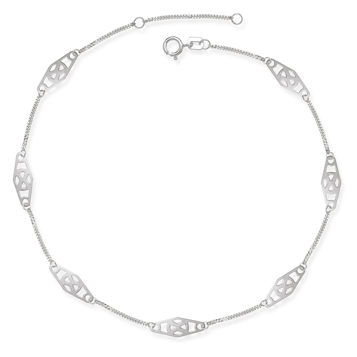 14K Yellow or White Gold Infinity Anklet Chain, 10″, Real Gold Bar Anklet, Gold