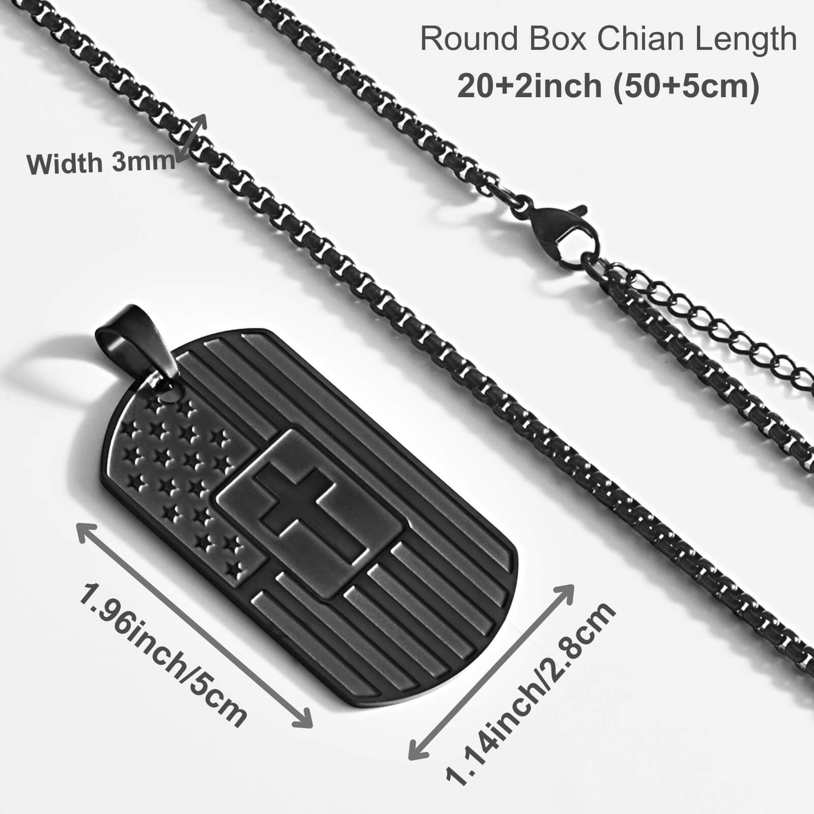 To My Son Dog Tag Cross Necklace from Mom for Birthday Graduation Gift