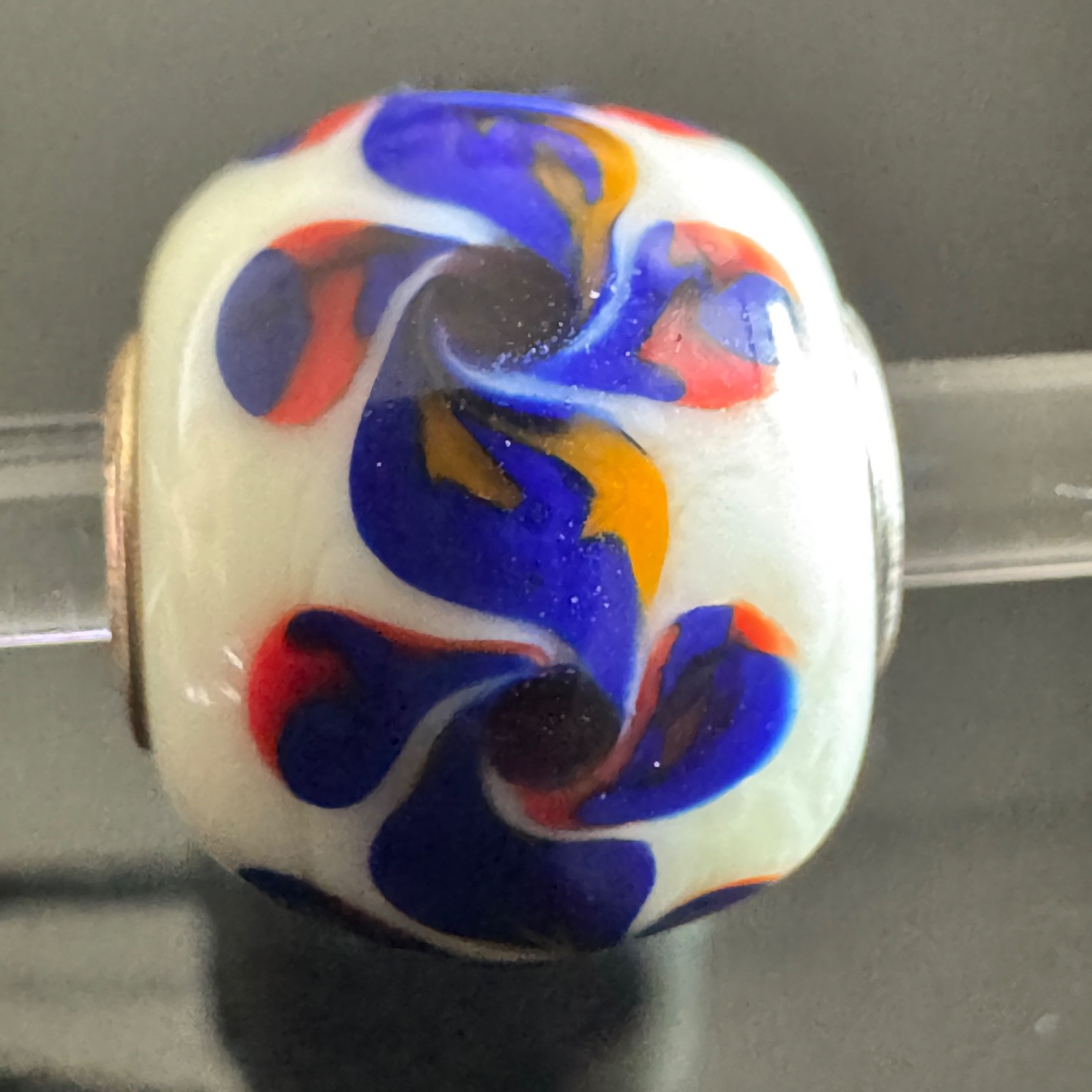 Trollbeads WHITE Base MINI BARREL BEAD