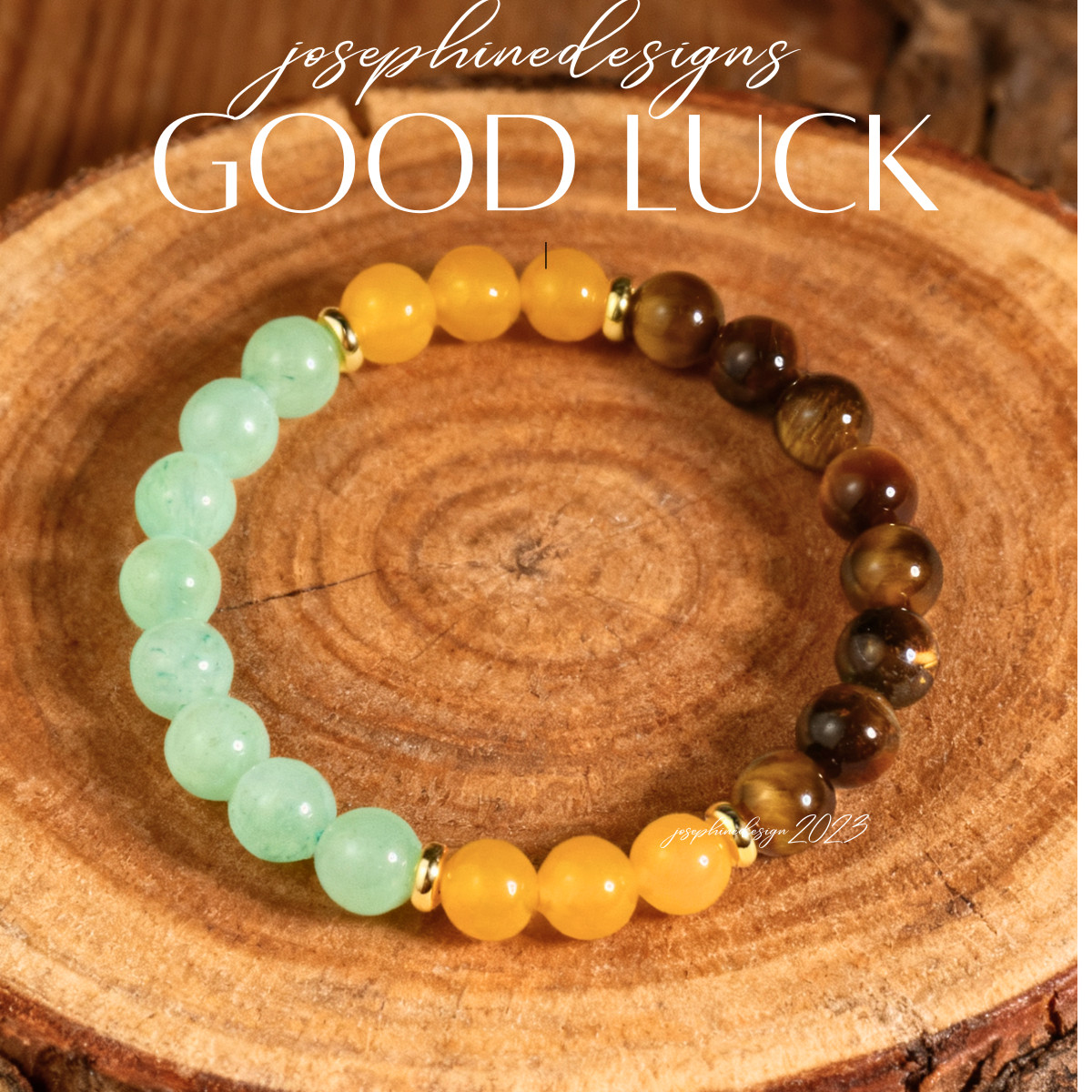 Tiger Eye & Green Aventurine Bracelet Healing Abundance Wealth Stretch Bracelet