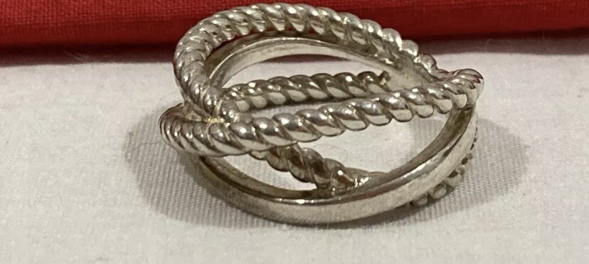 SILPADA 925 TH Signed Sterling Silver Twisted Multi Design BAND RING Size 9.1