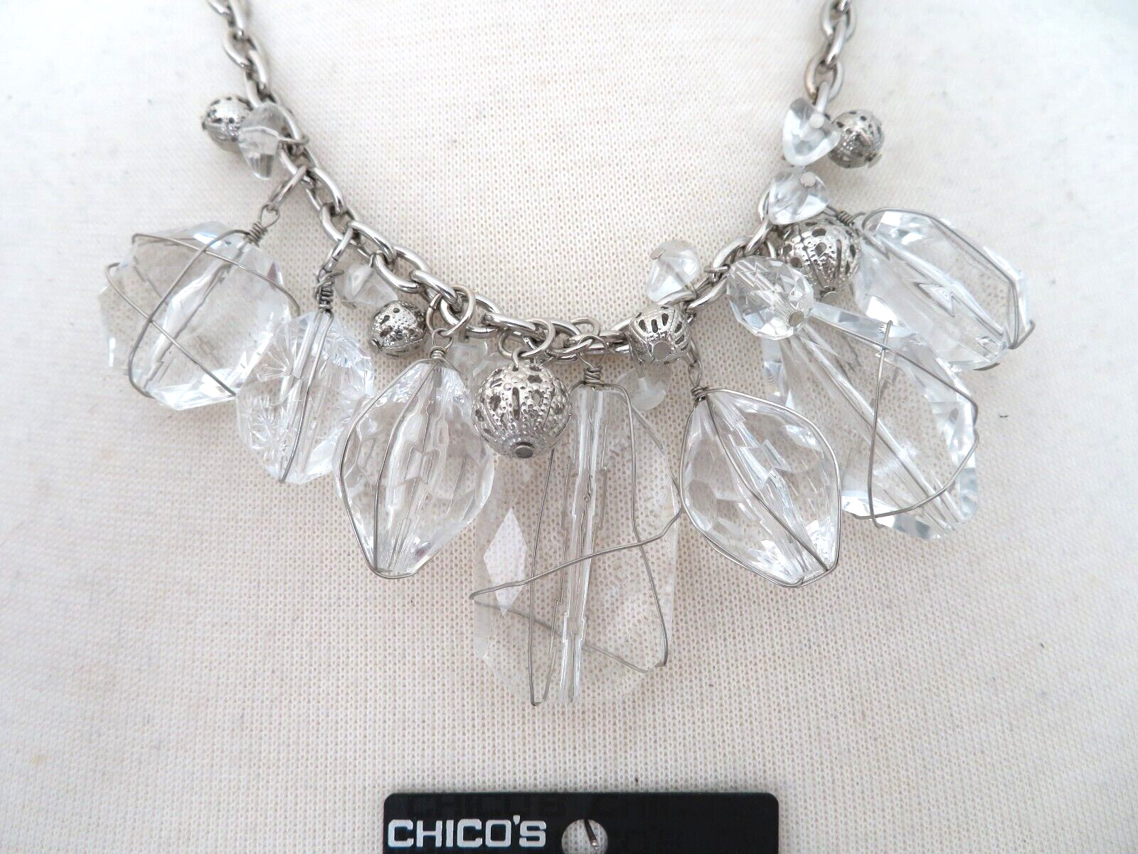 CHICOS “MEYERL” ACRYLIC CRYSTAL NECKLACE/EARRING SET