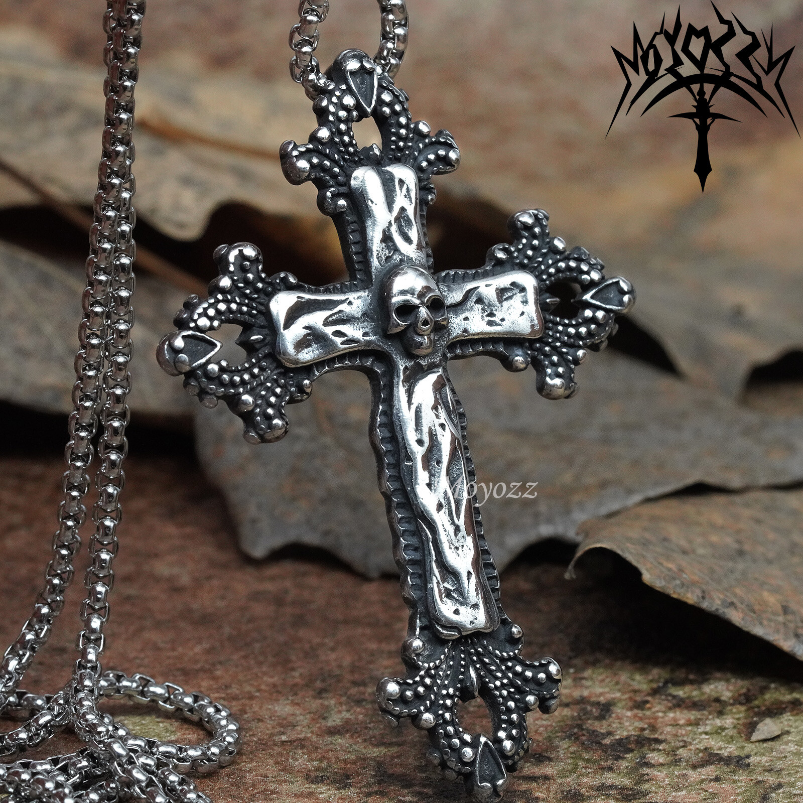 Religious Christian Jewelry Necklace Gothic Skull Crucifix Cross Pendants Gift