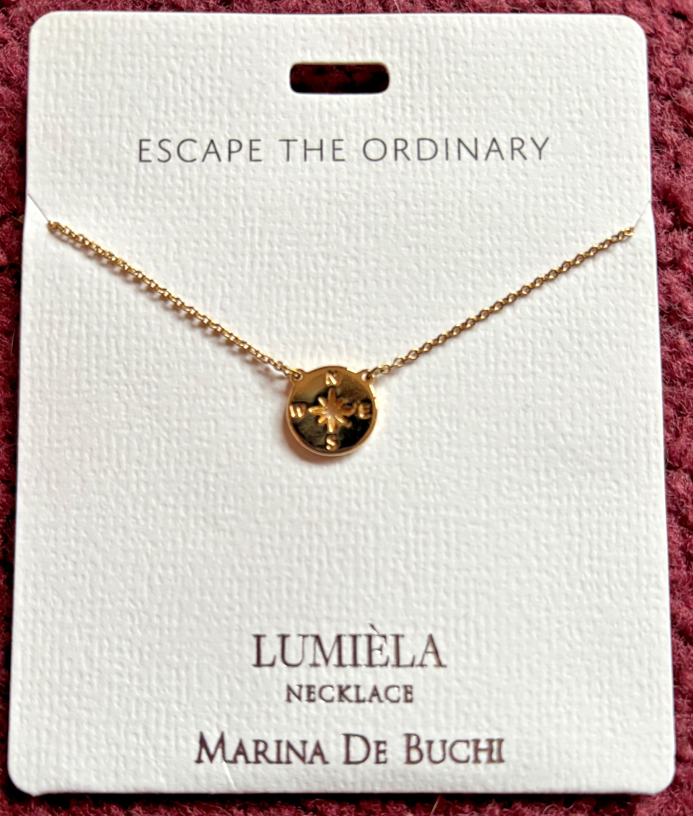 New Lumiela Necklace Marina De Buchi Compass Shape Adjustable Nickel Free