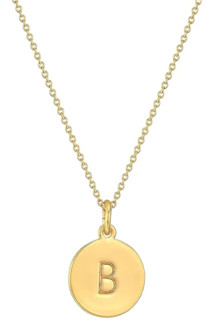 Kate Spade New York Initial Pendant Necklace B Gold