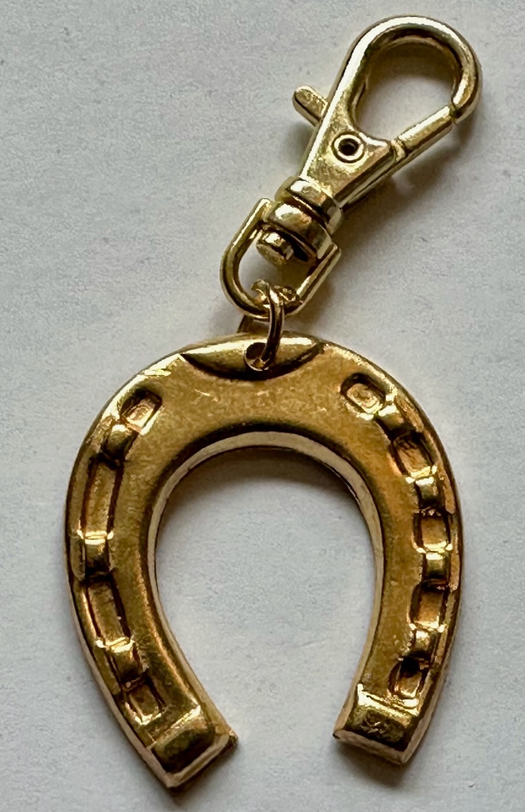 Hanging Decoration Horseshoe Horse shoe gold plated CLIP ON ADD ON ZIPPER PULL