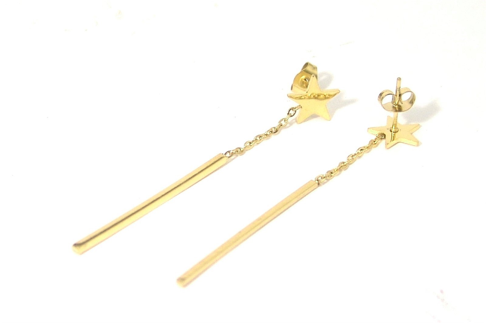 Star Stud Earrings Yellow Gold PVD Hypoallergenic Stainless Surgical Steel