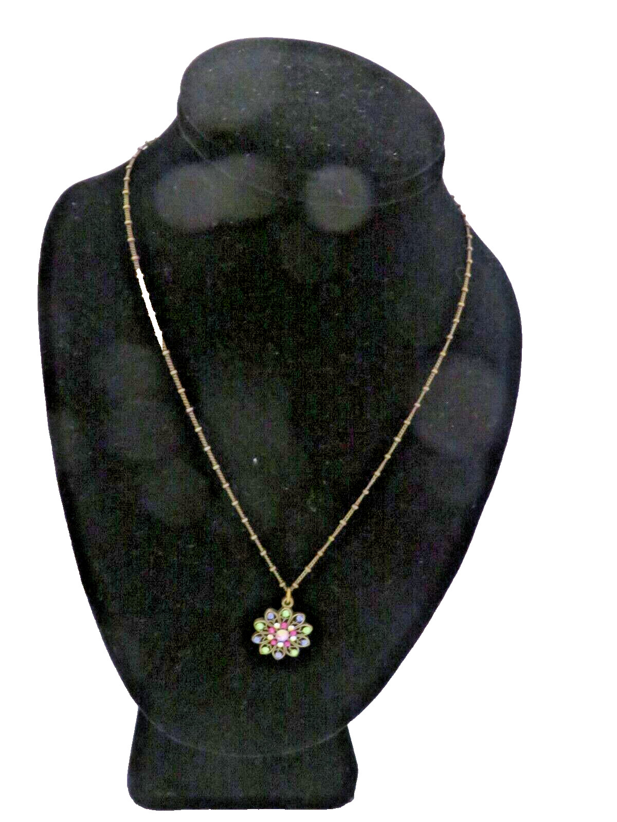 Anne Koplik Designs Goldtone Crystal Gem Flower Design 18″ Necklace