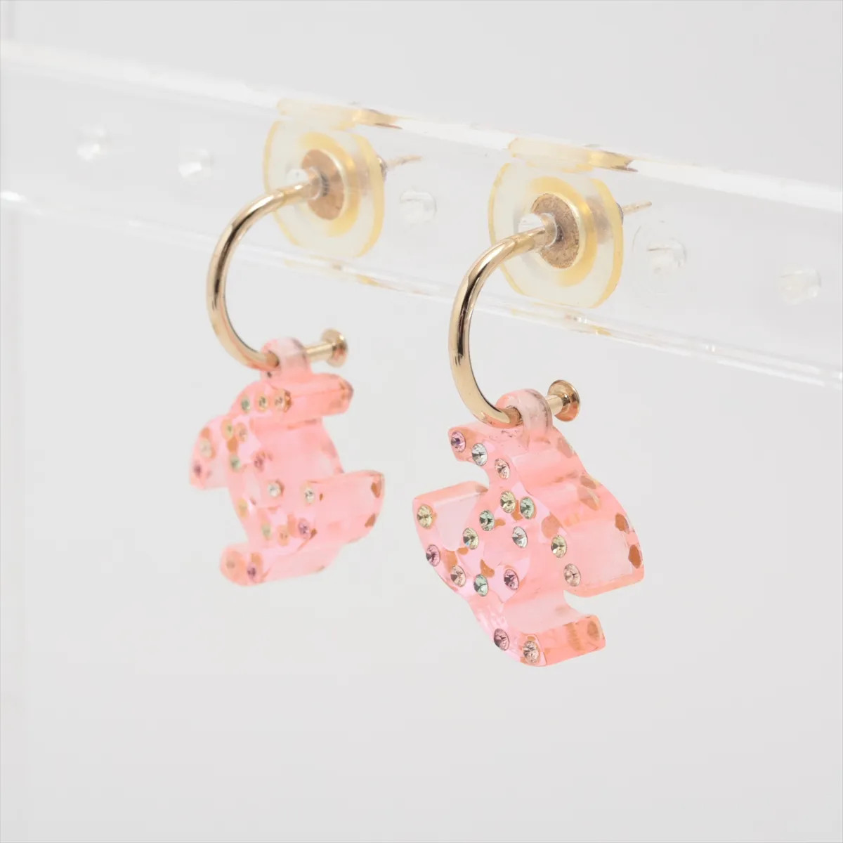 Chanel Coco Mark 04A Piercing jewelry (for both ears) Resin x GP x rhinestone Pi