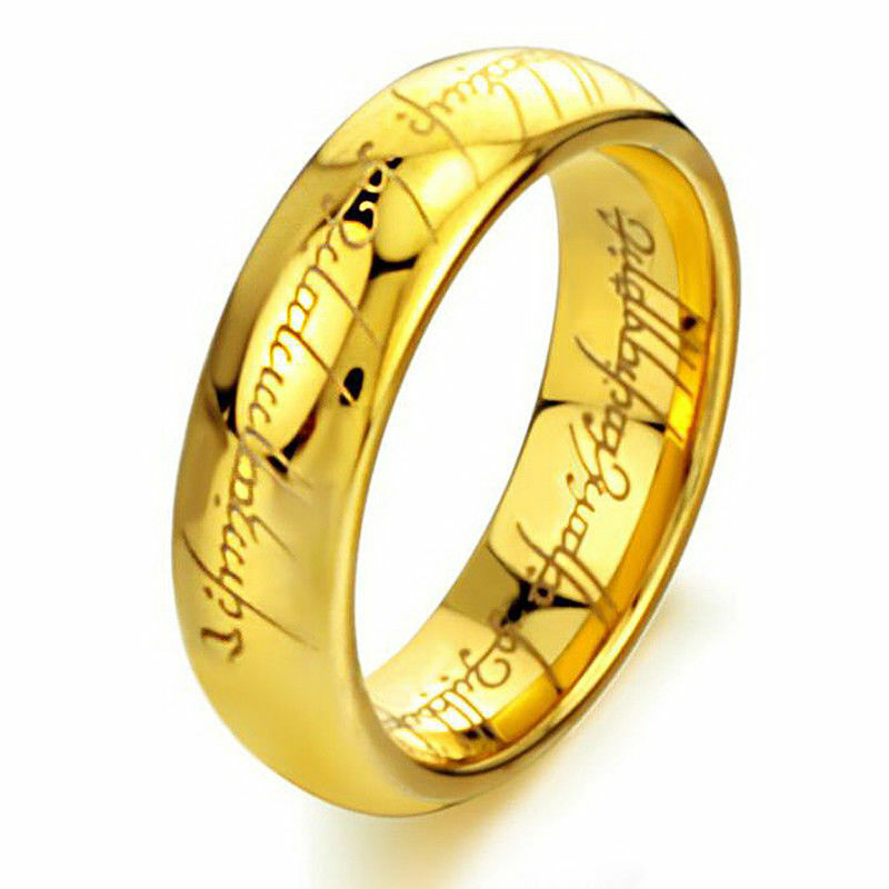 The One Ring Lotr Titanium Steel Lord of the Rings Fashion Men’s Ring Size 6-13