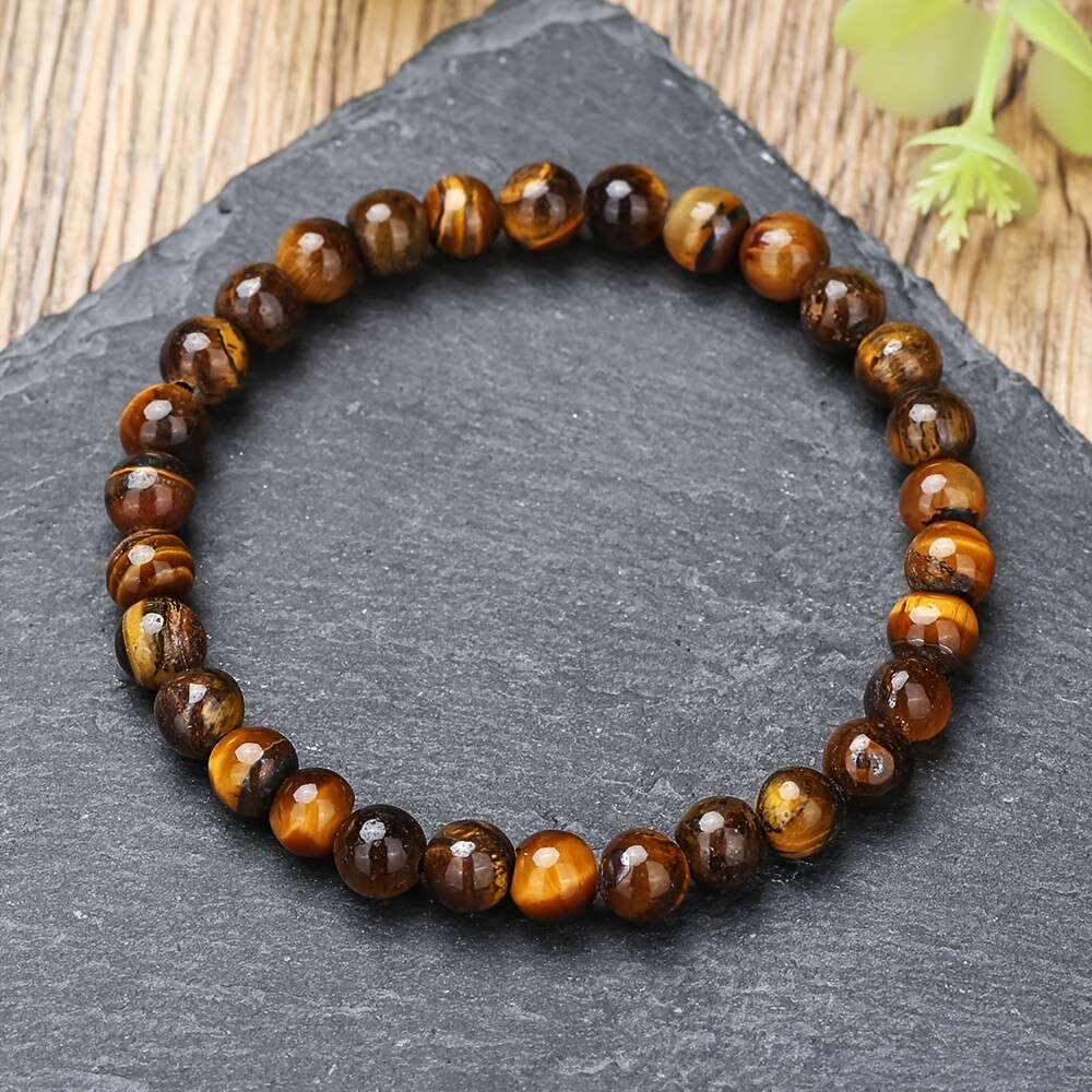 1pc Classic Simple Temperament Yellow Tiger Eye Fashion Versatile Bracelets Gift