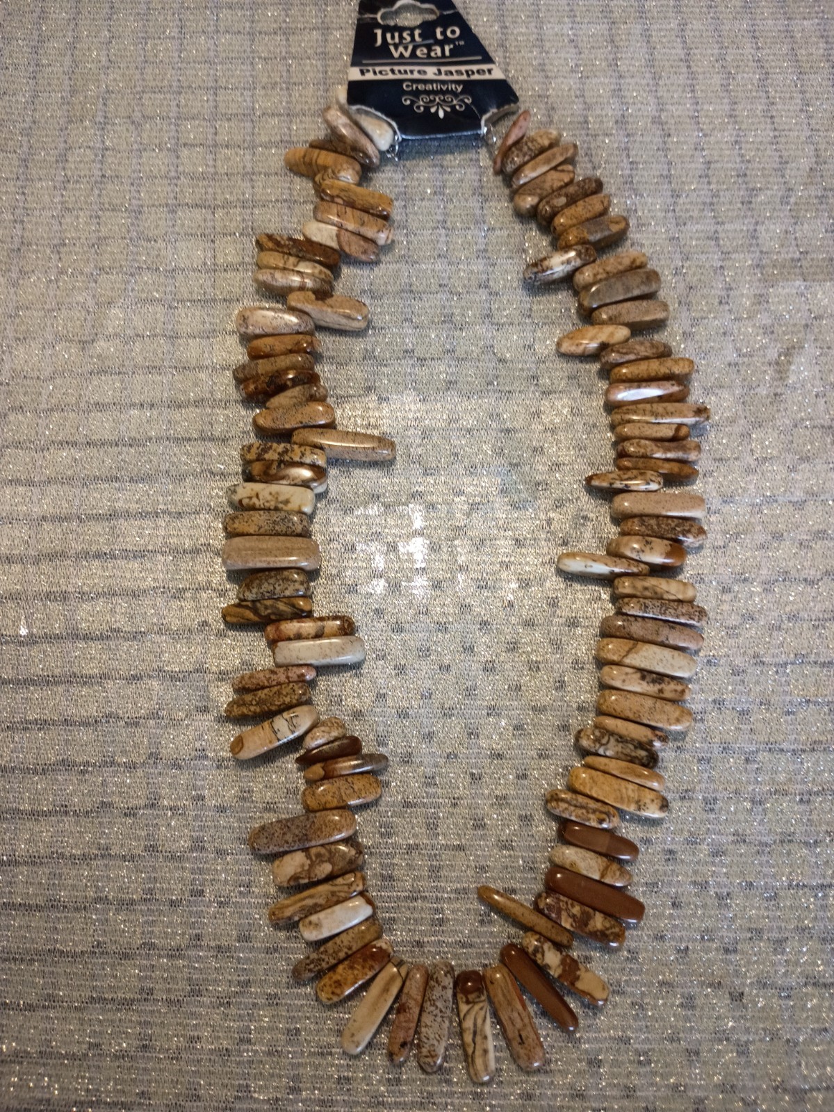 Natural polished stone jasper beaded necklace