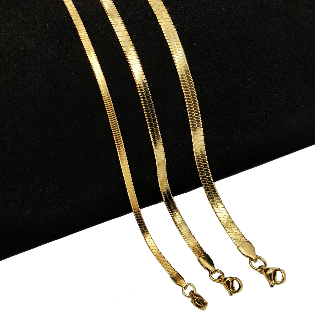 Men&Women Genuine 18K Gold Filled Italian 16″-24″ Herringbone Chain Necklace Z14