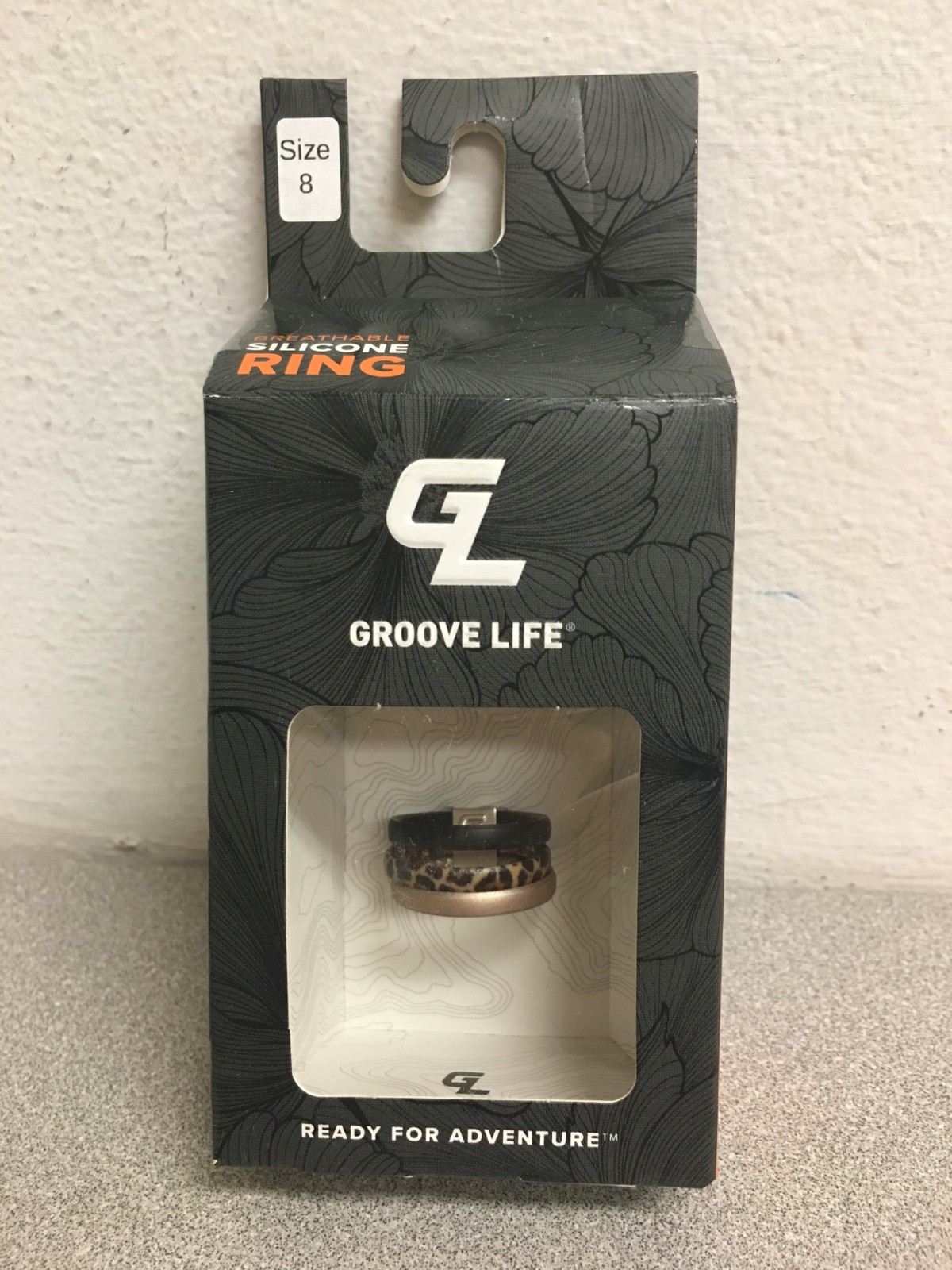 Groove Life Women Leopard Round Stackable Rings Silicone Water Resistant Size 8
