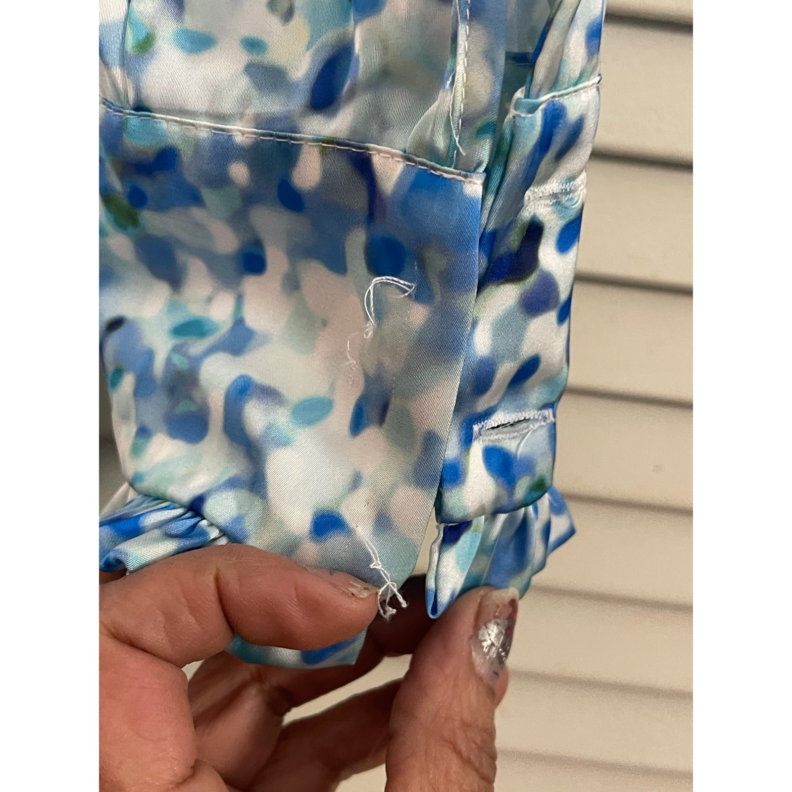 Zara Women Blue Geo Print top Size Small NWT