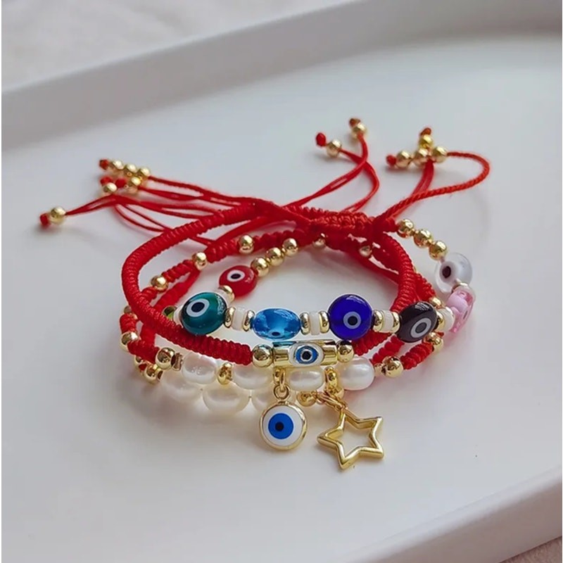 Set of Four Style knitting Rope Clay Knitting Women’s Bracelets. Adjustable