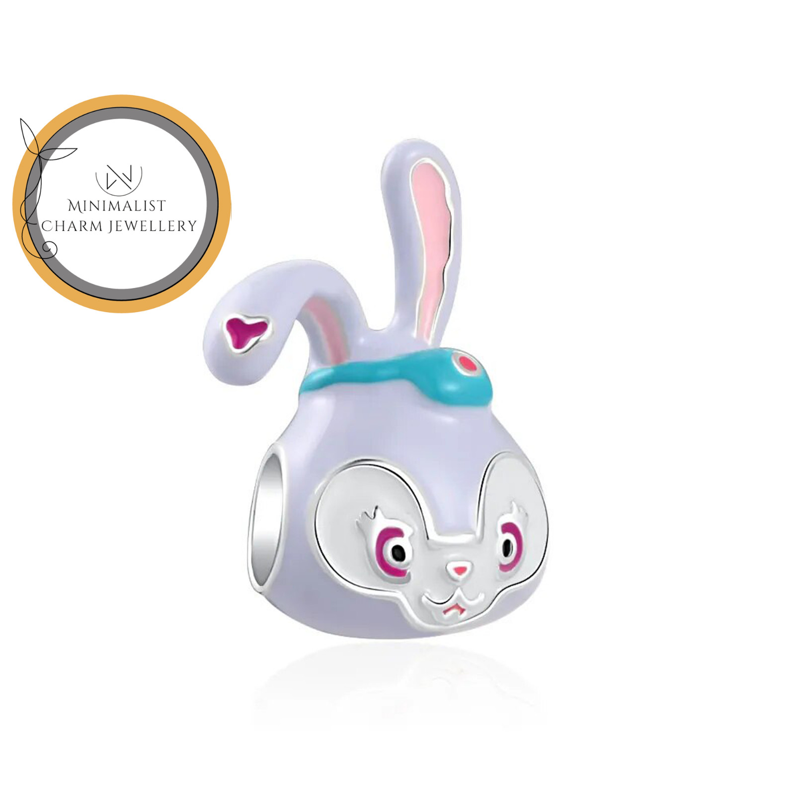 Cute Bunny Charm For Bracelet, Animal Charm, Cartoon Charm, Gift For Women