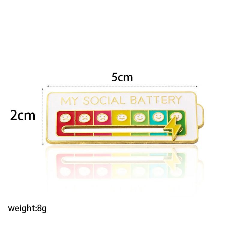 Mood Conversion Energy Brooch – Social Battery Expression Pin for Women & Men