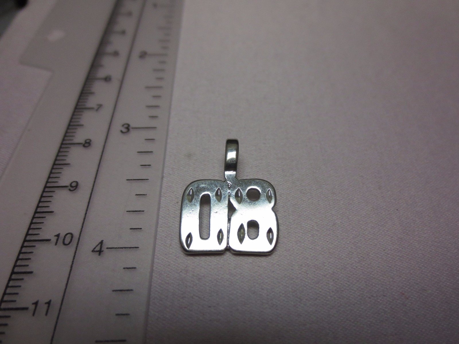 14KT WHITE GOLD EP NUMBERS 0,01,02,03,04,05,06,07,08,09,00 PENDANT CHARM