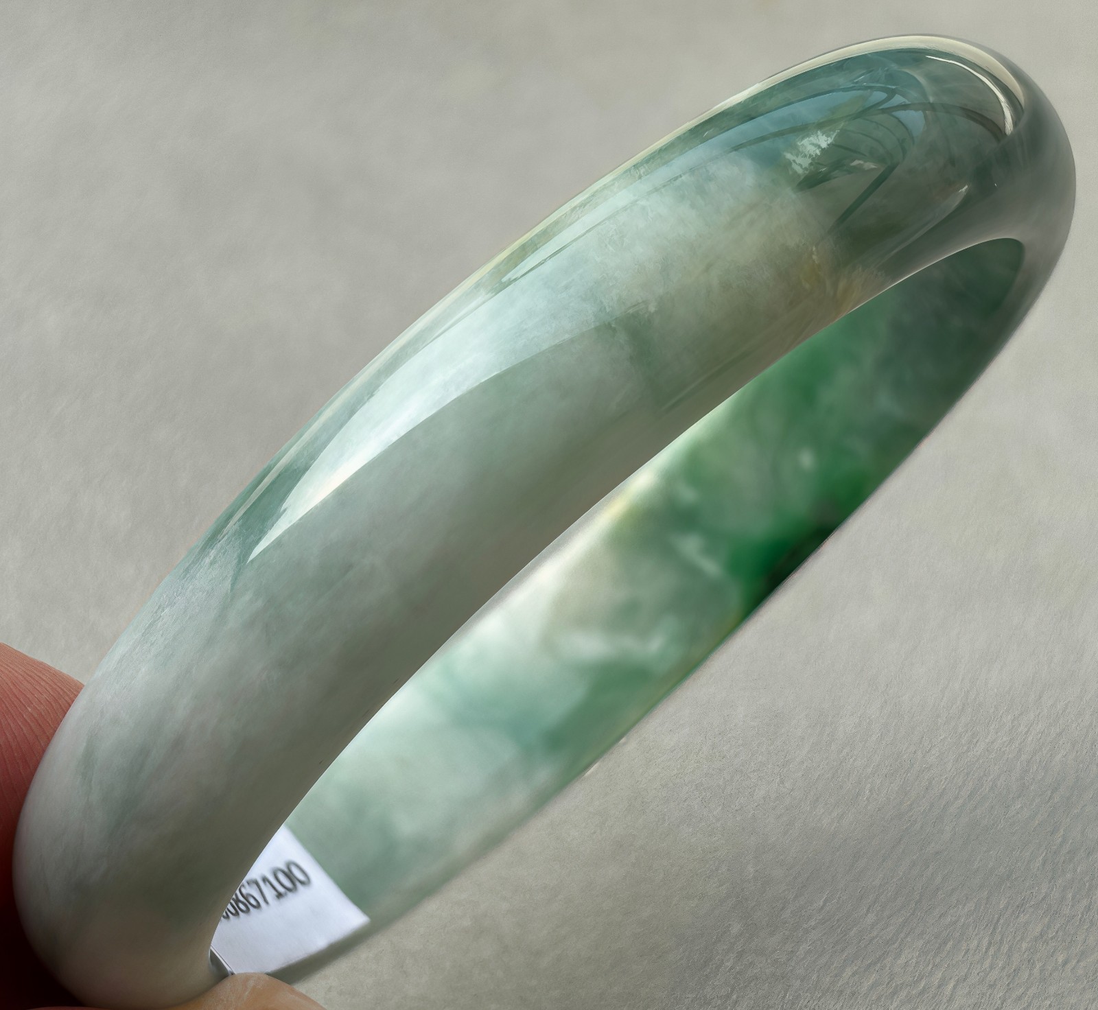 59mm Natural Green Jadeite Jade Bracelets Burma Emerald Jade Bracelet Bangle